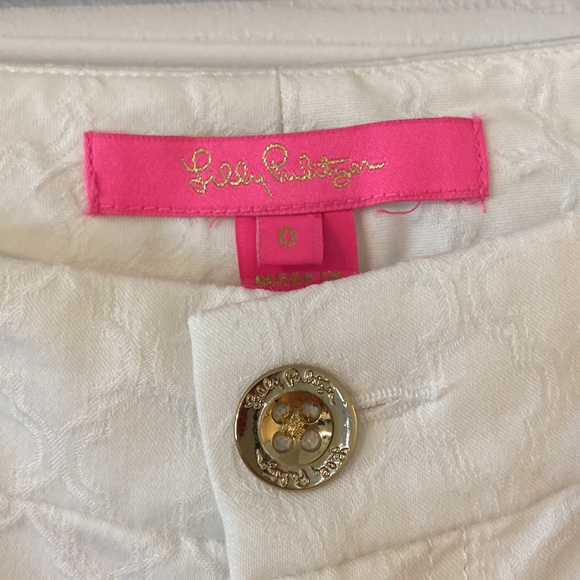 Lilly Pulitzer Women’s Pants size 0 excellent condition color white inseam 28” - Picture 2 of 12